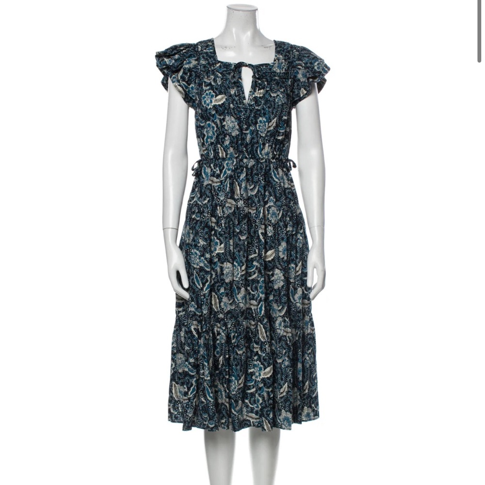 Ulla Johnson Blue Print Midi Dress